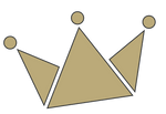 Gold crown logo on a transparent background.