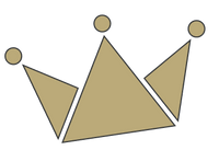 Gold crown logo on a transparent background.